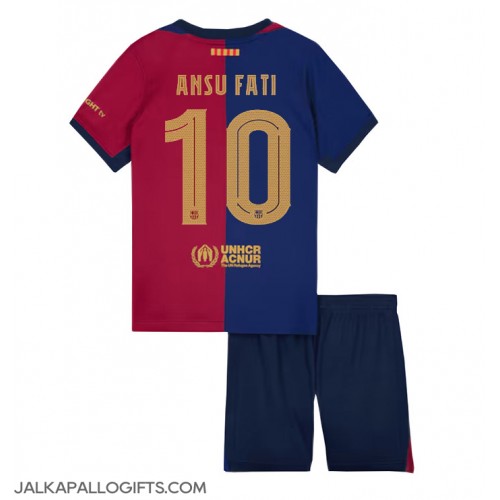 Barcelona Ansu Fati #10 Koti Peliasu Lasten 2024-25 Lyhythihainen (+ Lyhyet housut)